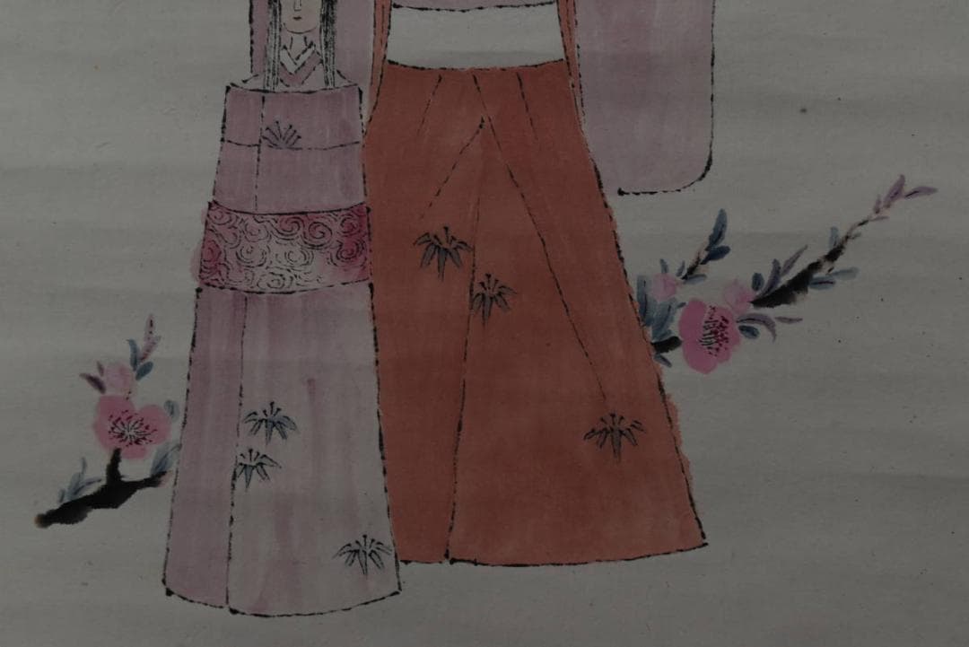 西松/雛画賛/おひな図/ヒナ画賛/掛軸/名家伝来/AA-37