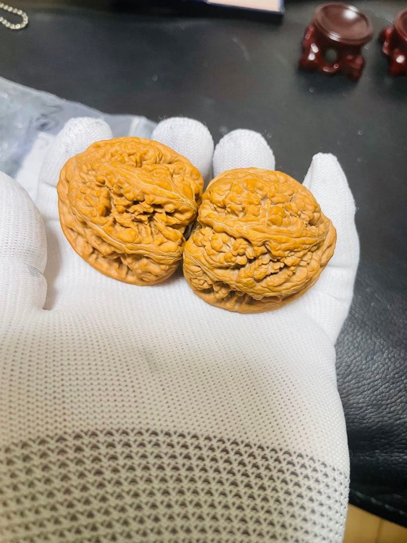 ❤️No.425遊ぶクルミ　文玩核桃 精配大粗筋（夫妻对拜，座山雕） 异形希少