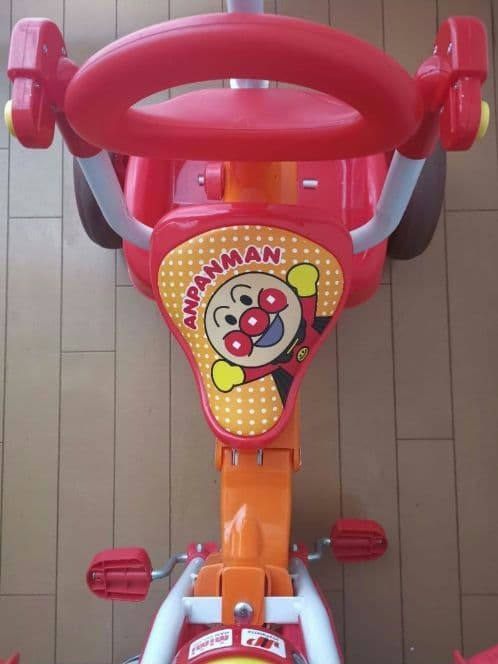 室内保管品☆それいけ!アンパンマン 折りたたみ三輪車 オールインワン