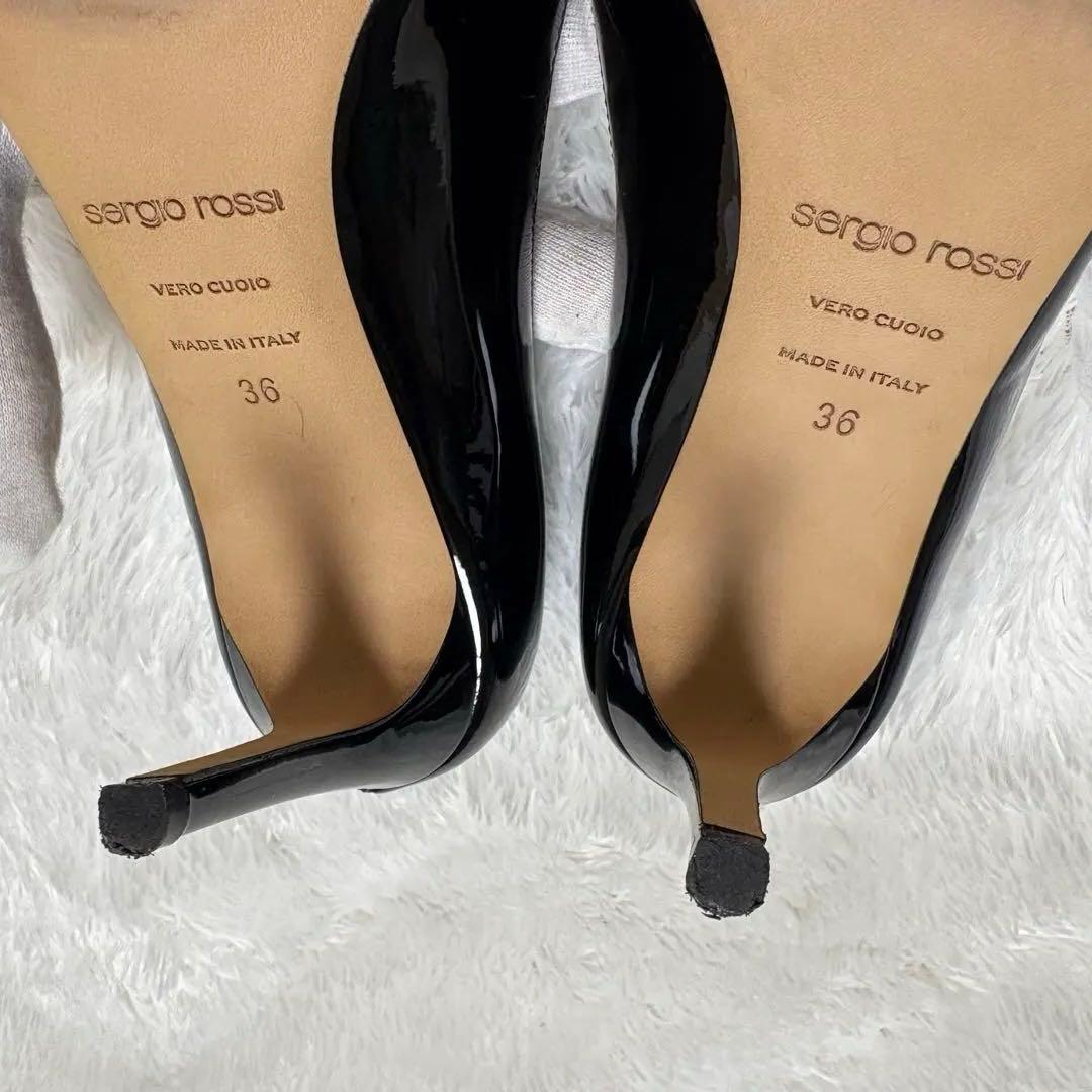 ✨極美品✨セルジオロッシ パンプス ハイヒール ブラック エナメル