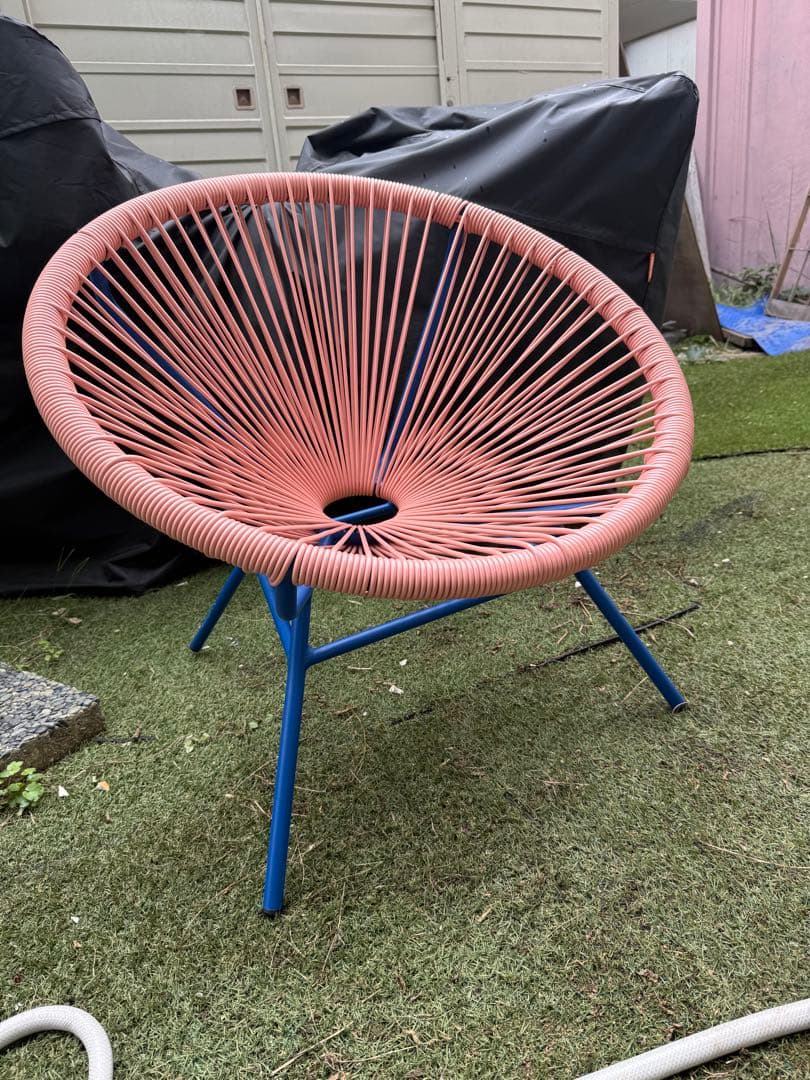 引取 引渡 廃盤 Francfranc ロータスパーソナルチェア ピンク×ブルー