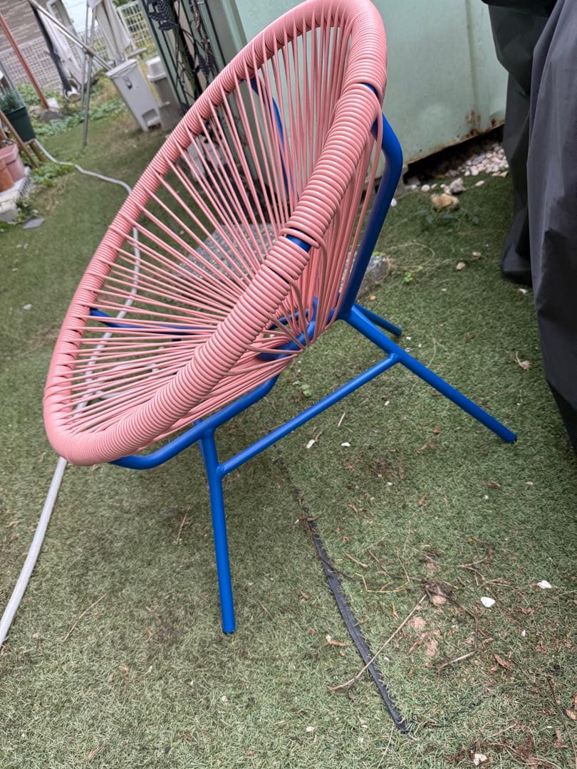 引取 引渡 廃盤 Francfranc ロータスパーソナルチェア ピンク×ブルー