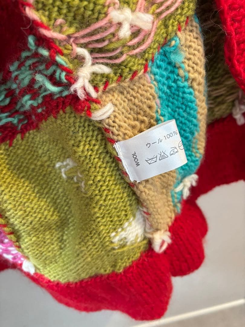 EL RODEO エルロデオ パッチワーク ニット コート ニコちゃん - メルカリ