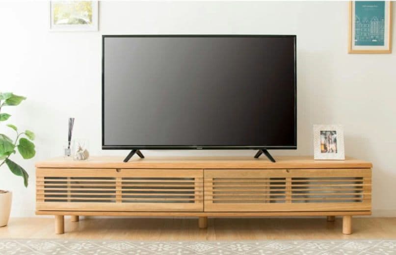 ルーバー扉付きテレビ台 120cm T-STV-120 ルーバー扉付きテレビ台 120cm T-STV-120 ナチュラル【プラザセレクト