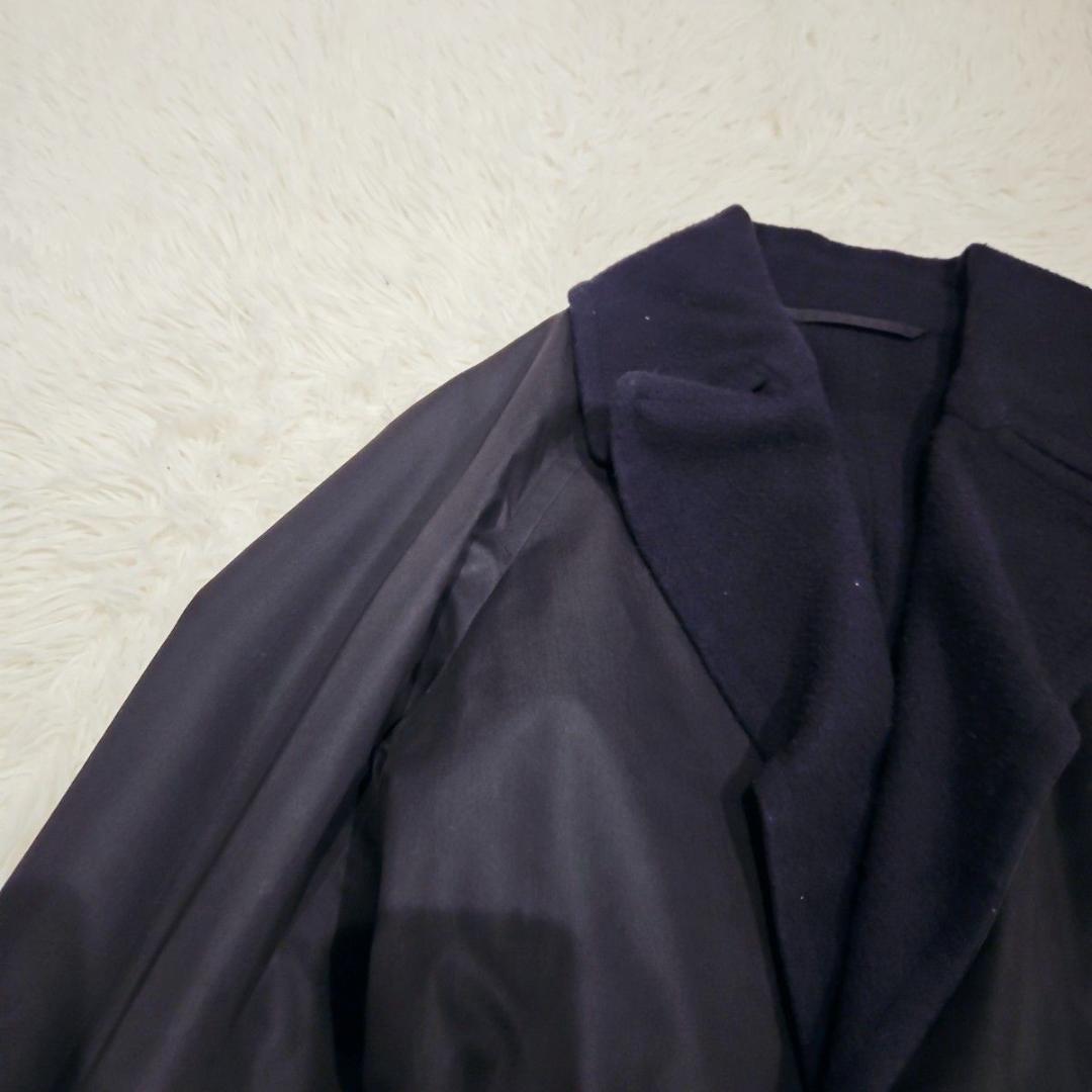 美品 サイズ2 15aw タイロッケンコート コモリ ウールナッピング 紺 黒