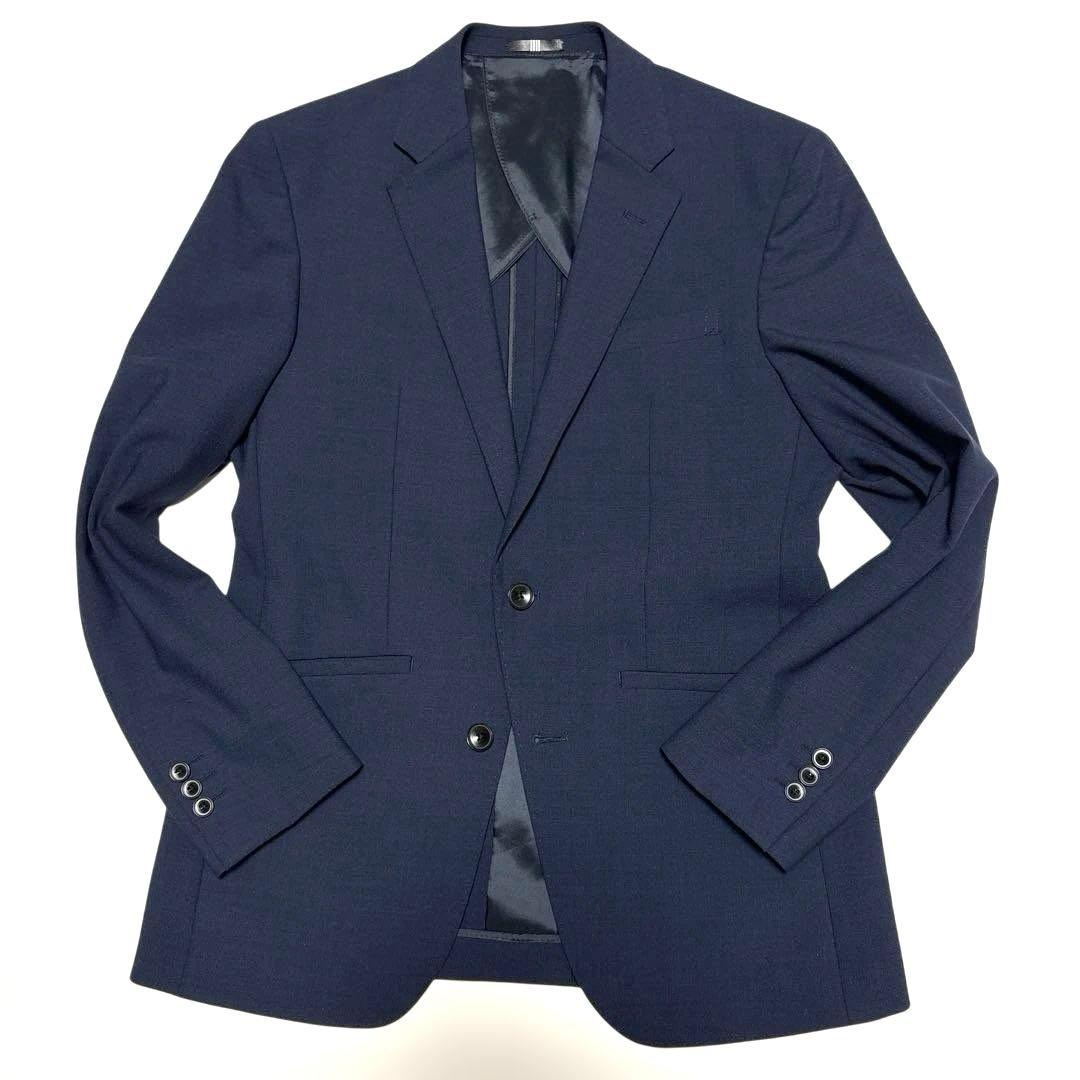 美品 スーツセレクト 4S 3ピースセットアップ ウォッシャブル ネイビー