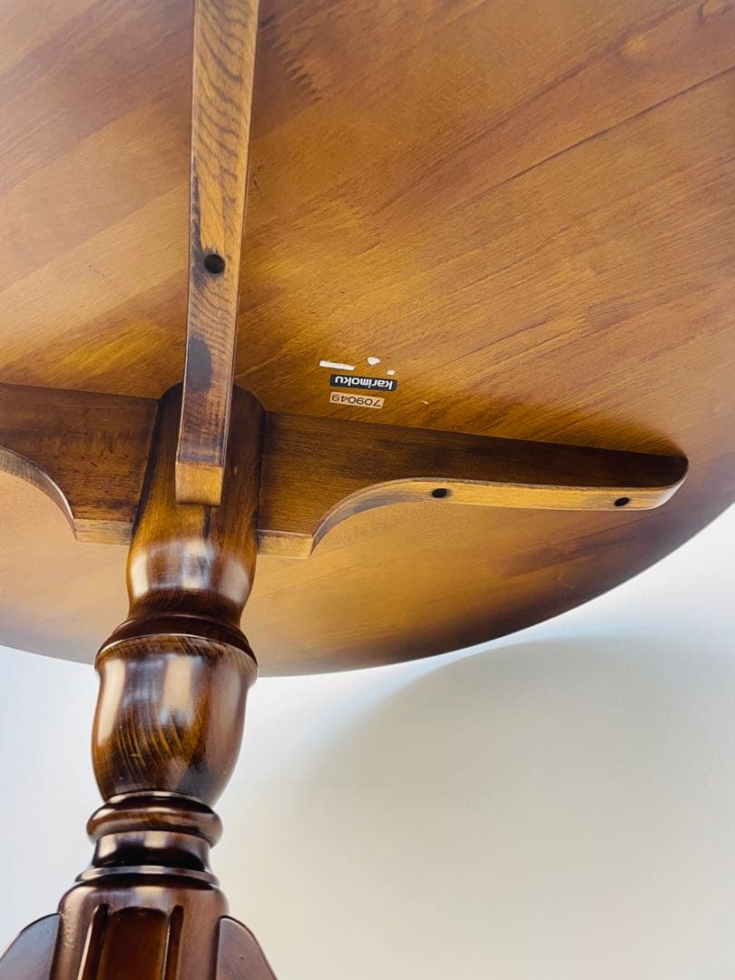 美品】カリモク 丸テーブル 80cm ラウンド ダイニング ブラウン - メルカリ