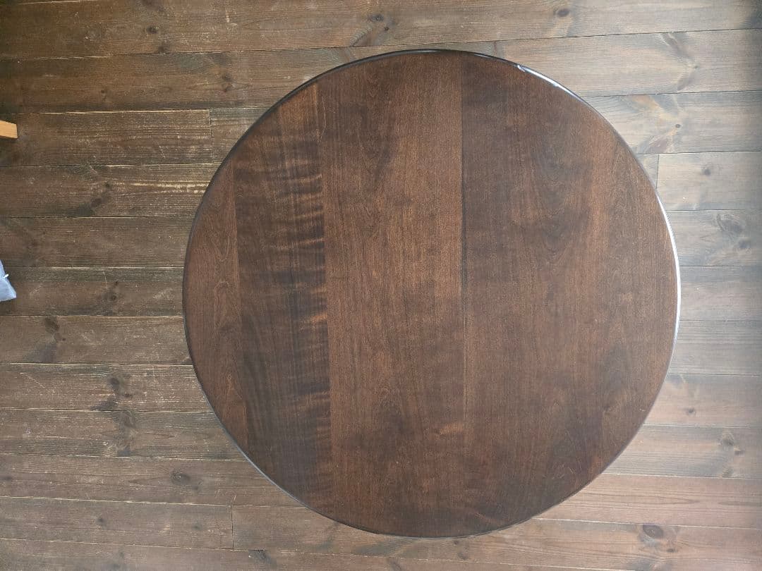 ✨お値下げしました✨無垢ダークブラウンちゃぶ台75φ・家具工房芽生様