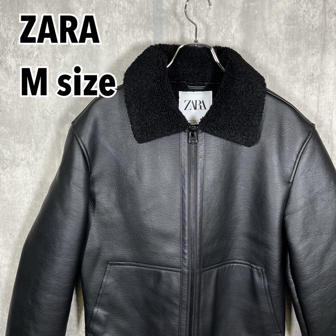 ZARA 黒 ボンバーレザージャケット Mサイズ