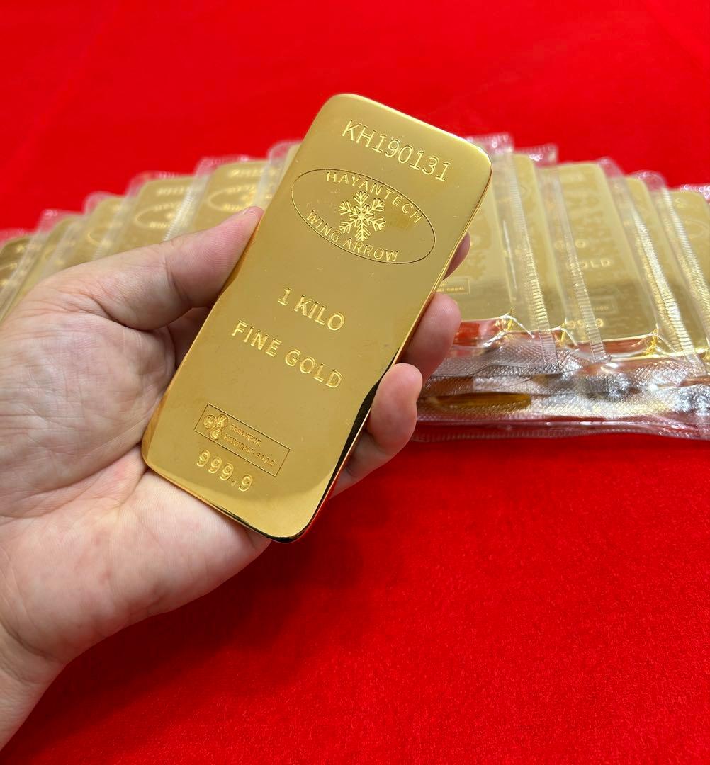 専用 3本金の延べ棒 ゴールドバー1kgモデルのレプリカ 偽物の純金