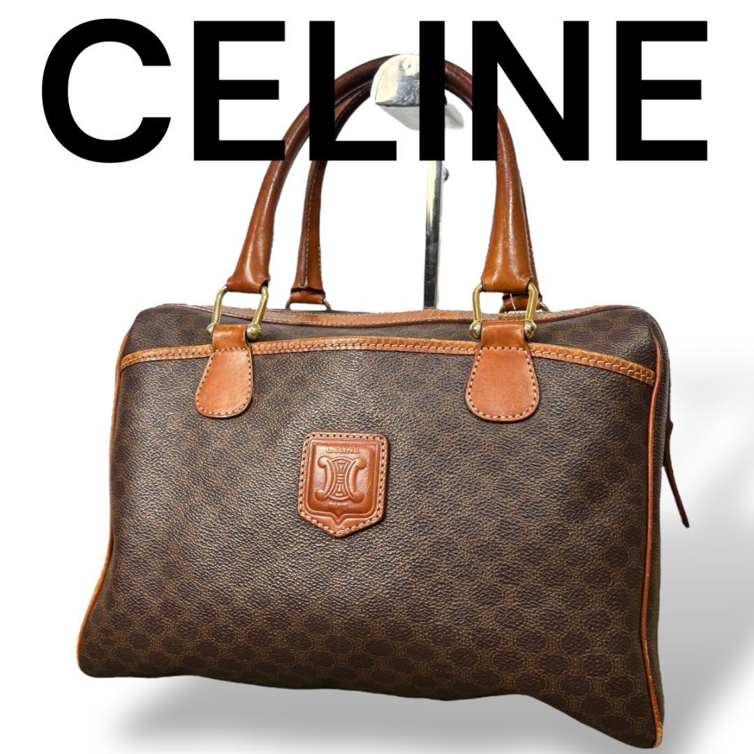 CELINE セリーヌ マカダム　レザー　ボストンバッグ　ハンドバッグ CELINE（セリーヌ） ハンドバッグ ボストンバッグ マカダム
