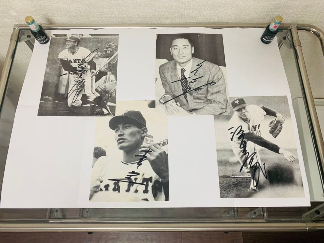 読売ジャイアンツ 直筆サイン フォト 王貞治 長嶋茂雄 川上哲治 堀内