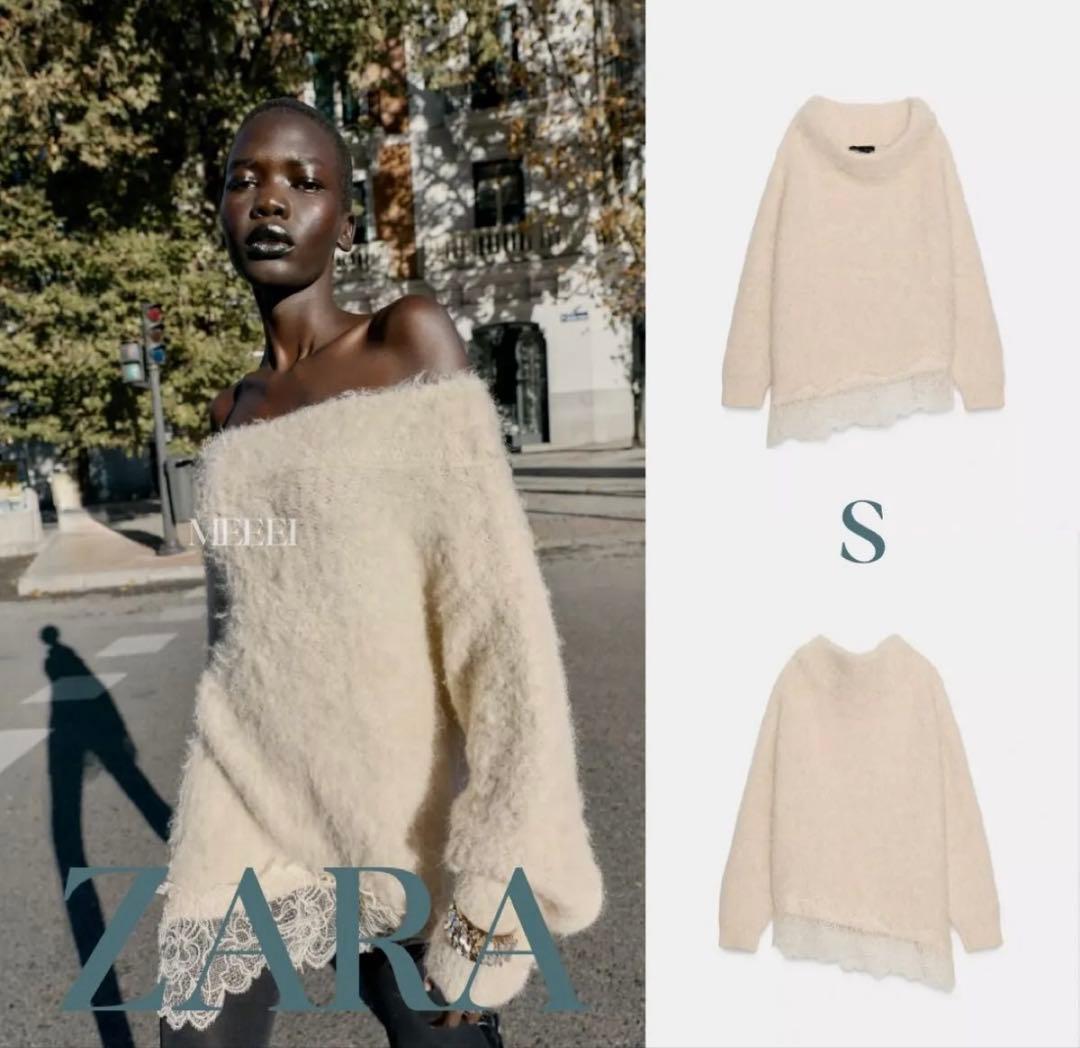 ZARA レースコンビニット Sサイズ エクリュ - メルカリ