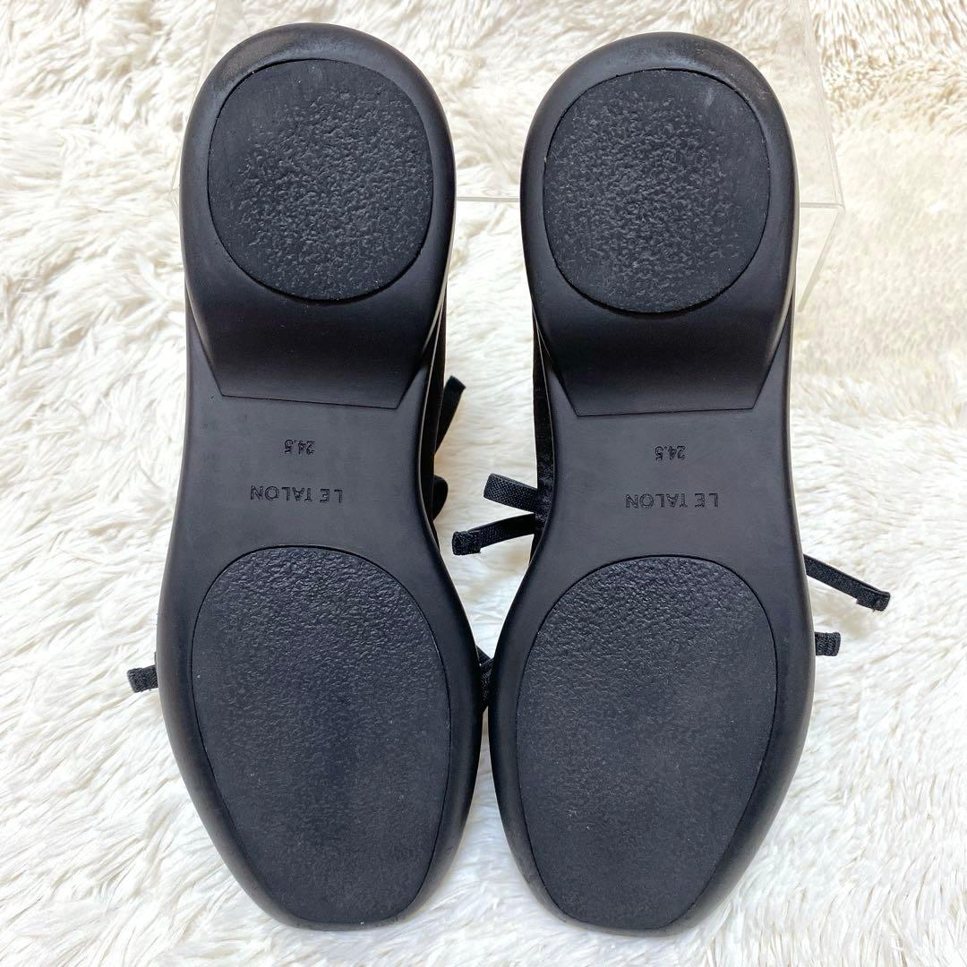 人気完売品✨ルタロン　Lダブルリボンバレリーナ　黒　24.5cm 2024SS