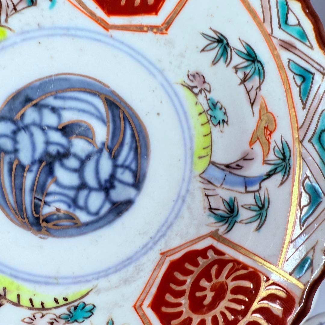 古伊万里 染錦 菖蒲 竹鳥図 直径12.3㎝ 赤絵 6枚 古器を楽しむ - メルカリ