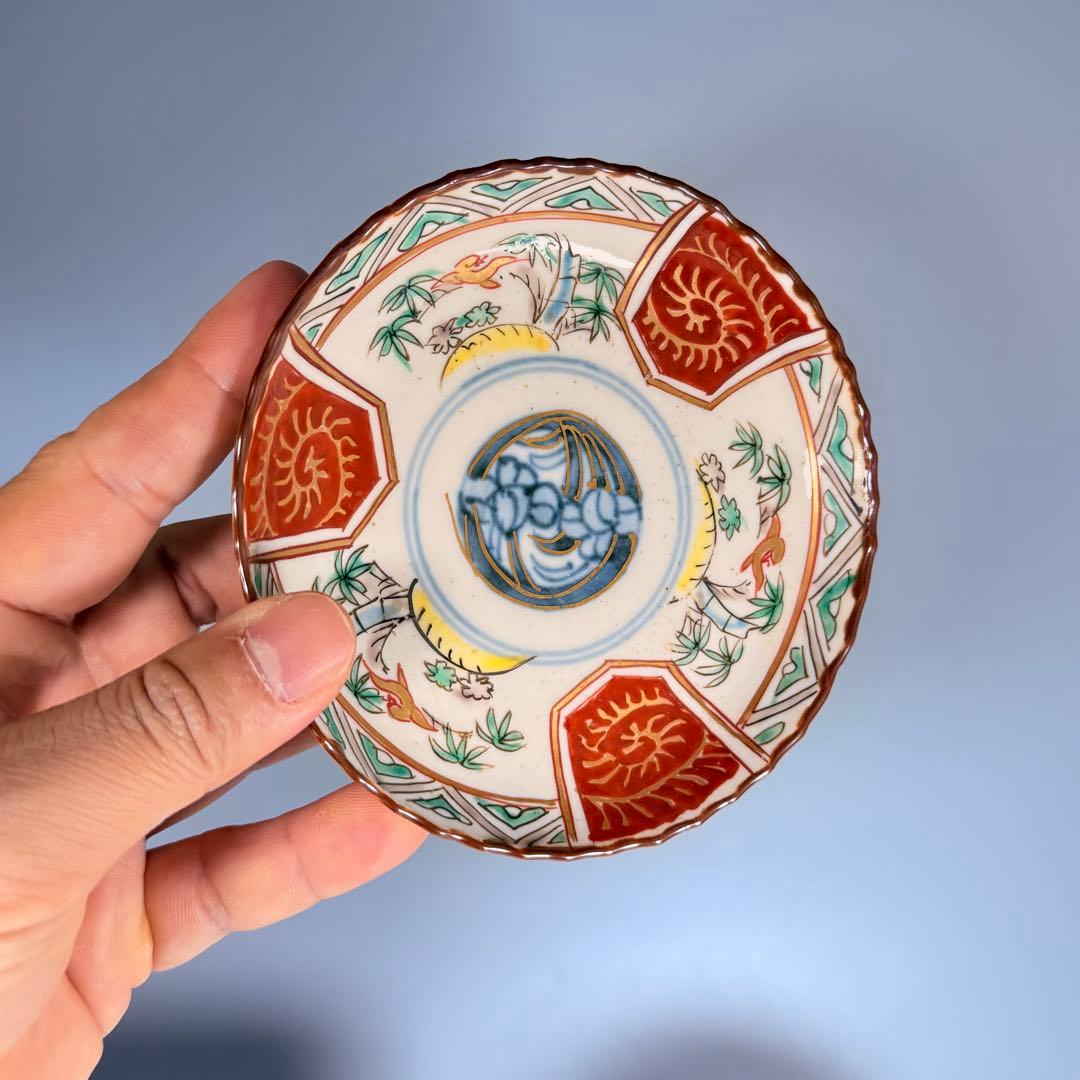 古伊万里 染錦 菖蒲 竹鳥図 直径12.3㎝ 赤絵 6枚 古器を楽しむ - メルカリ