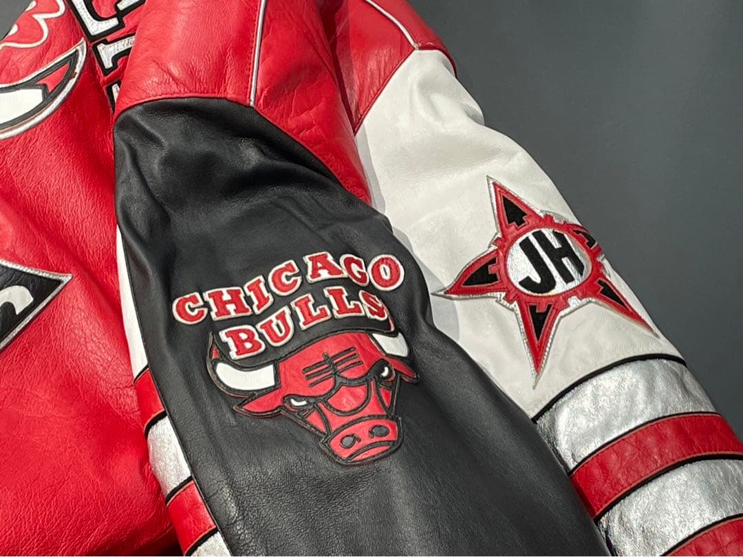 ジェフハミルトン シカゴブルズ 3連覇記念レザージャケット 革ジャン