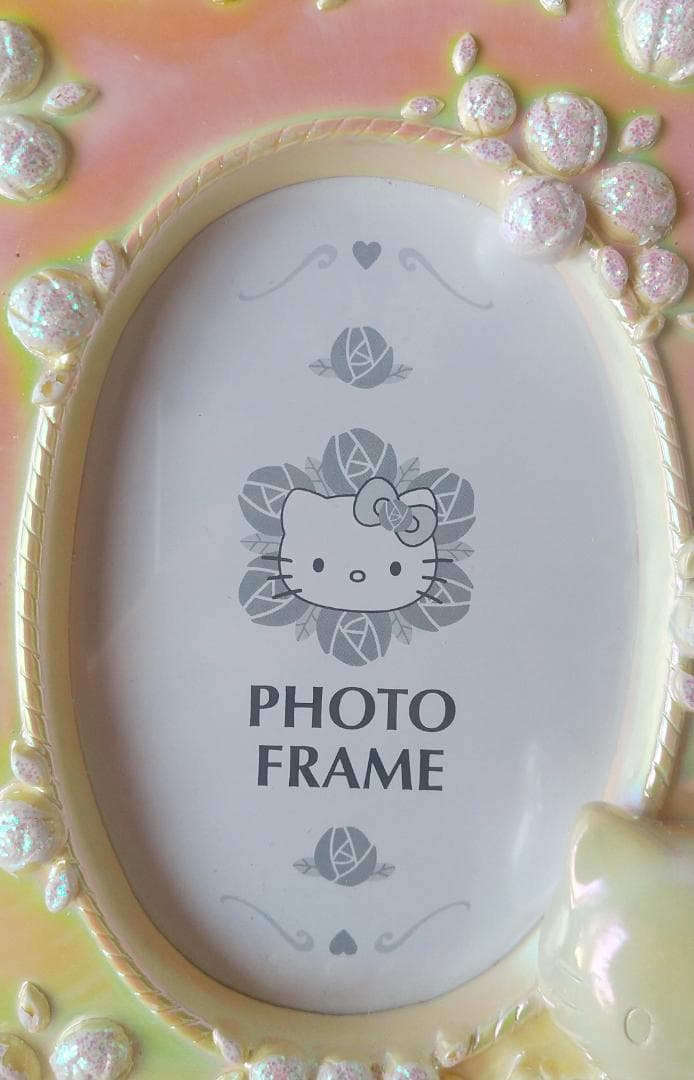 キティ　フォトフレーム　1999年　ダイヤ　ラメ　写真立て　ホワイト
