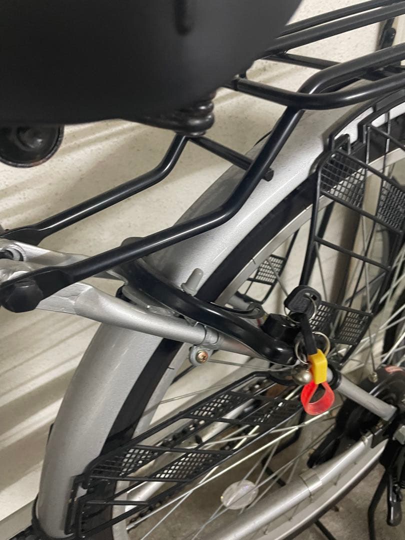 AYASE様専用 ママチャリ シルバー フロントバスケット付き 26インチ
