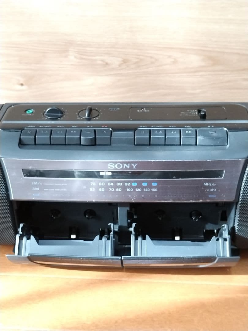 昭和レトロ】ソニー ダブルラジカセ SONY CFS-W338 ブラック - メルカリ