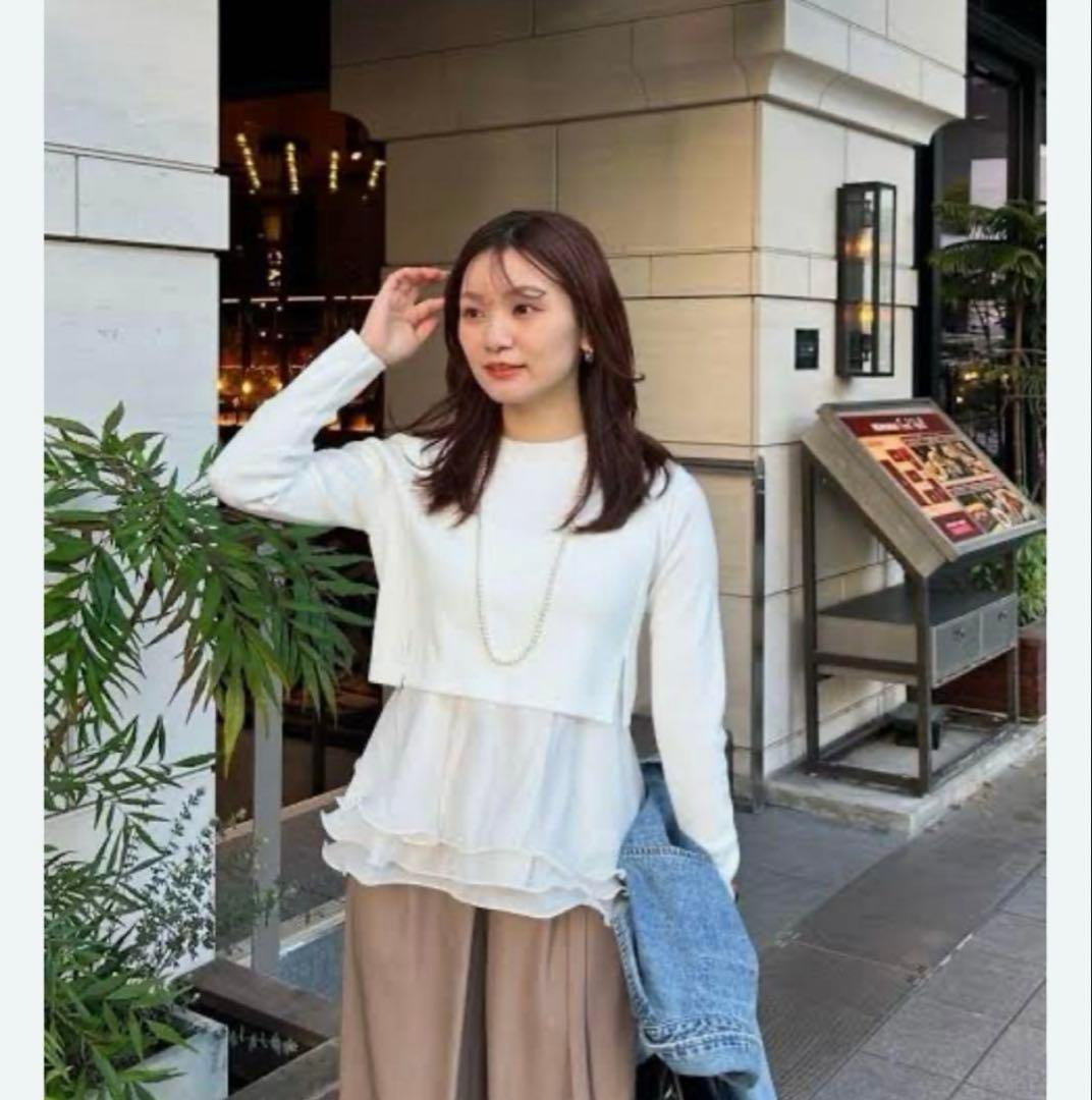 cocodeal ペプラムブラウスレイヤードニット - メルカリ