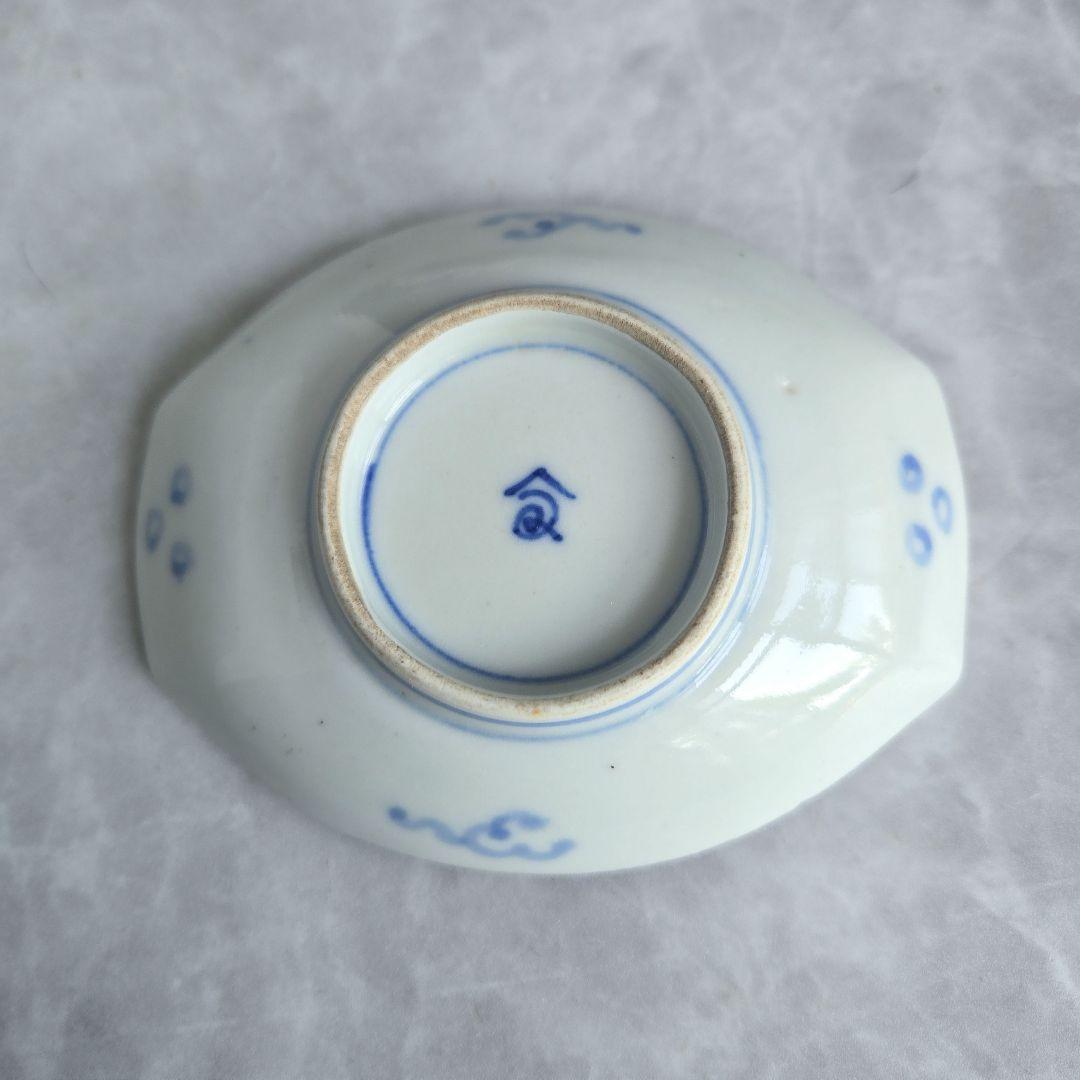 古伊万里 染付 小皿 江戸時代 鮎 香魚 骨董 金直し 金継ぎ アンティーク