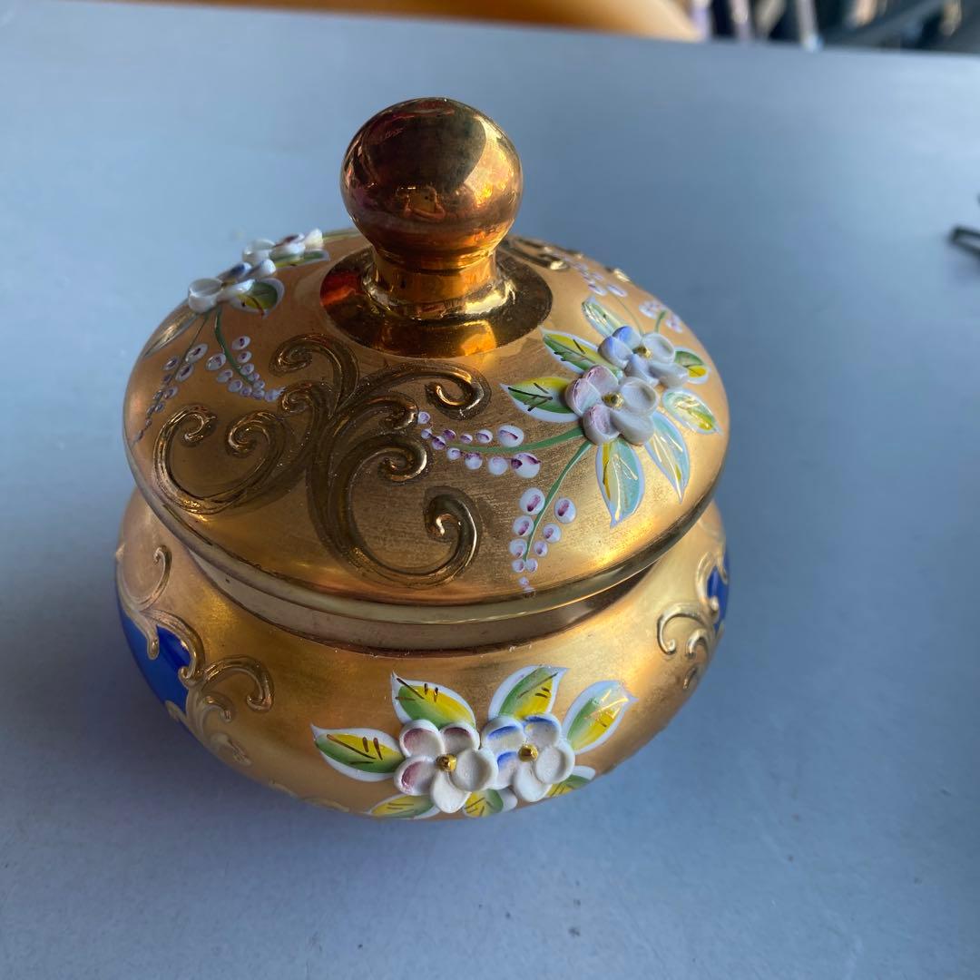 値下げ MURANO ベネチアングラス キャンディーポット ITALY - メルカリ