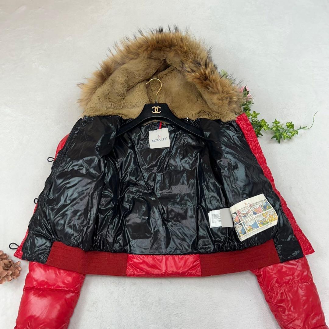 K756 美品 S モンクレール ブルガリ ダウンジャケット レッド