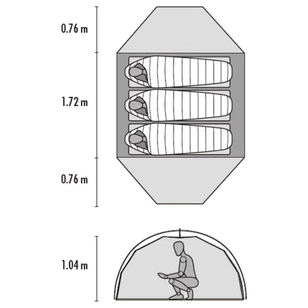 MSR エリクサー3 ELIXIR3 テント MSRハンマー付き フットプリント