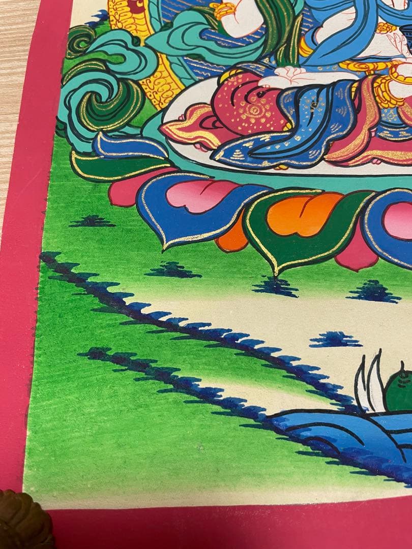 《 チベット密教　1点物 》 手描き　曼荼羅　バジュラサットヴァ　仏教　密教