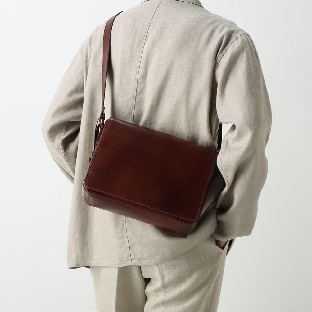 マザーハウス アンティーク B5 ショルダーバッグ レザー ブラウン