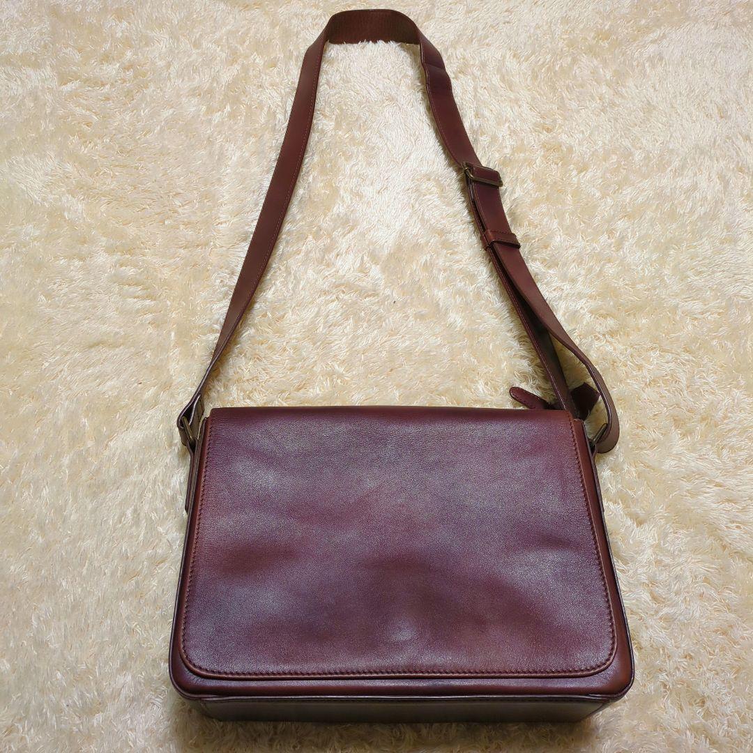 マザーハウス アンティーク B5 ショルダーバッグ レザー ブラウン