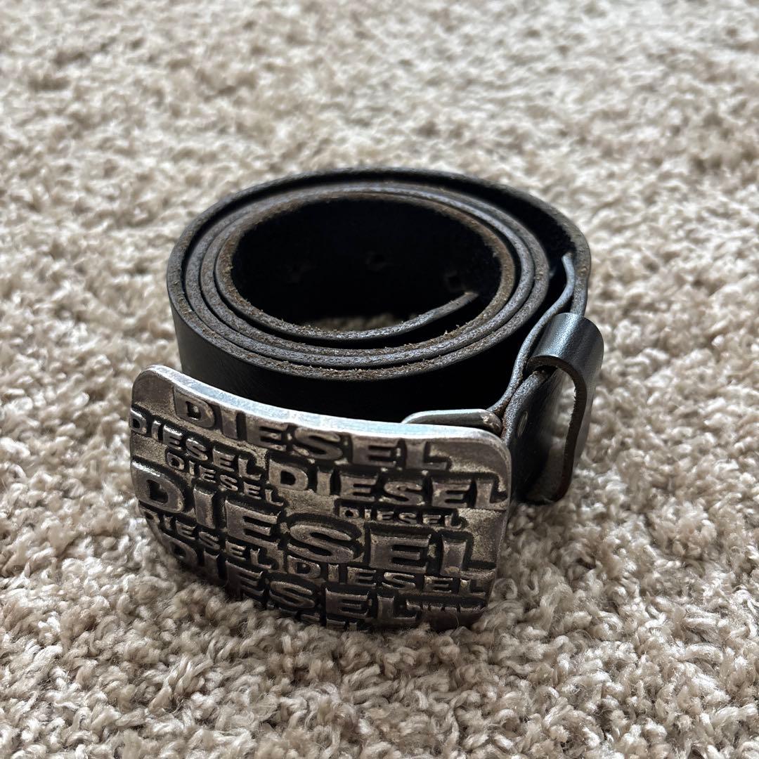 Diesel ベルト Y2K プレート 牛革 イタリア製 - メルカリ