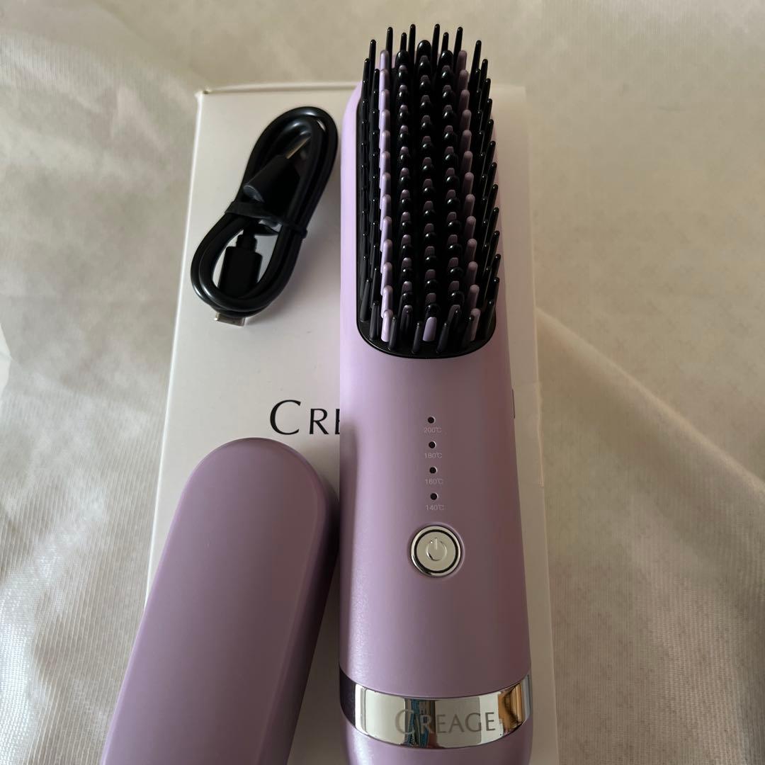 CREAGE ブラシ型ヘアアイロン パープル - メルカリ