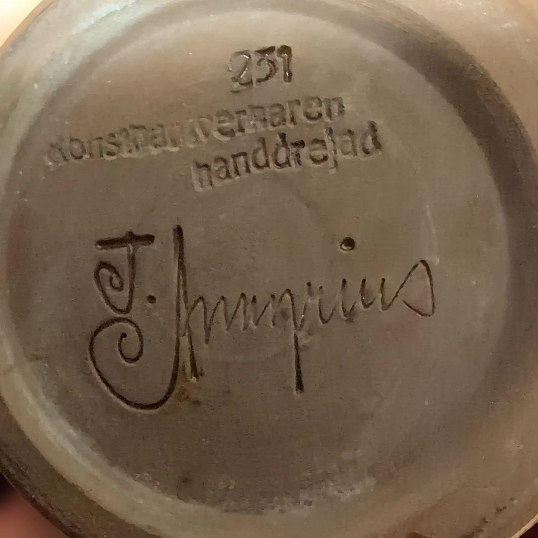 北欧ヴィンテージ/トーマス•アナグリウス 陶器の花瓶 ブラウン - メルカリ