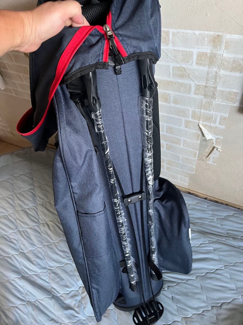 L.N.JAYA ゴルフバッグ グレー 赤アクセント