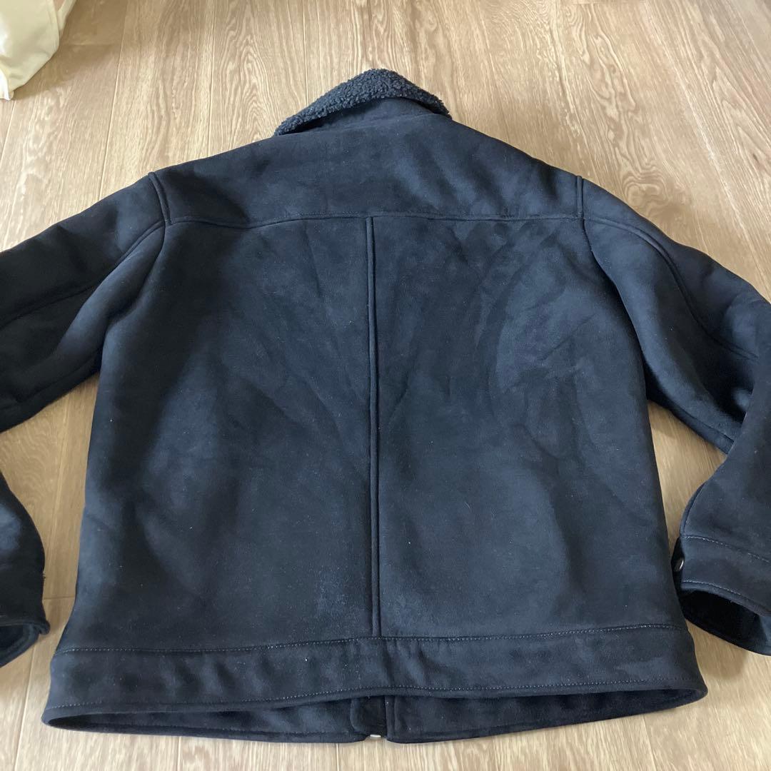 ZARA ブラック ボア襟 ジャケット L - メルカリ