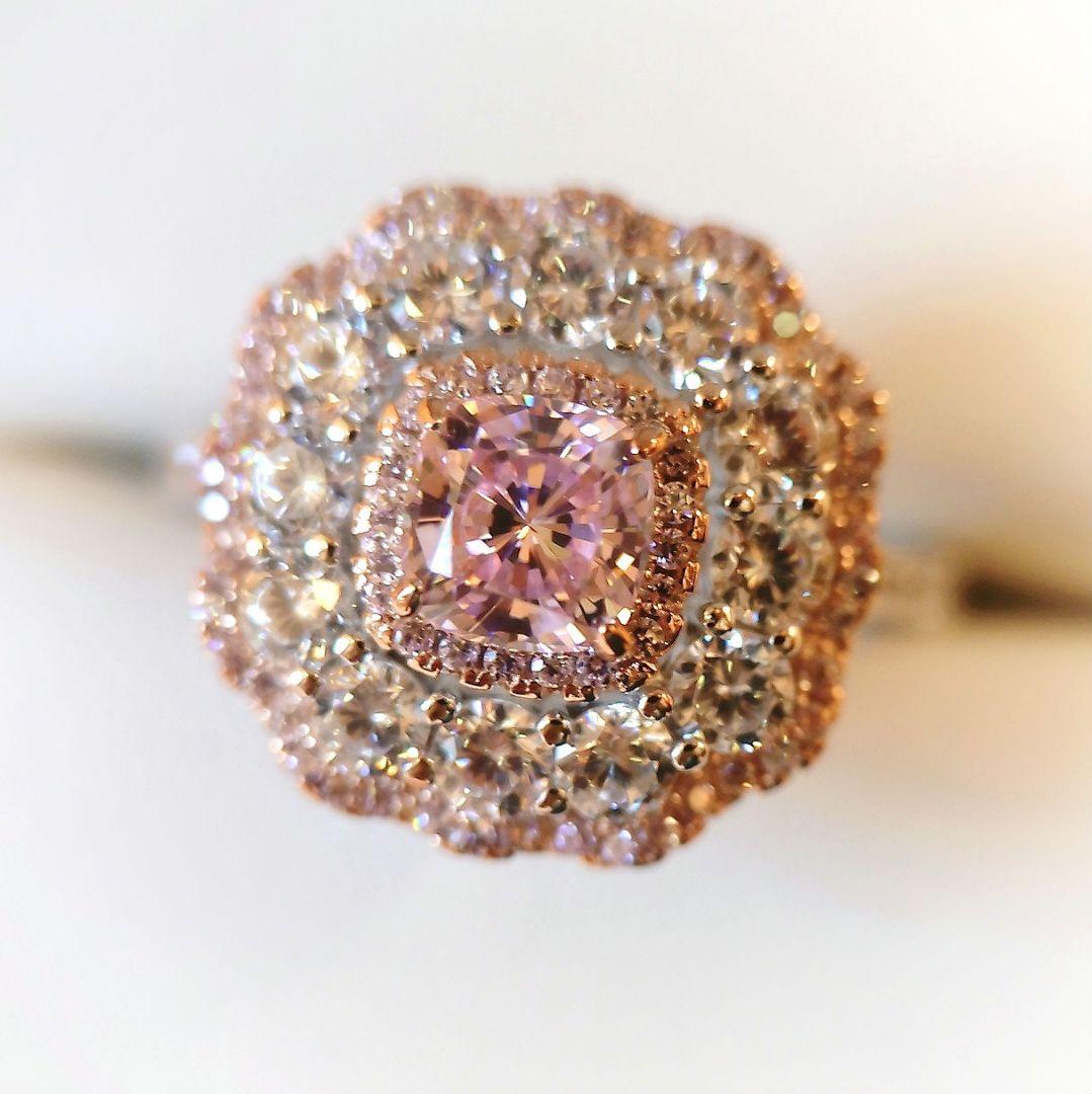 504高級 sona ダイヤモンド リング ピンク サンフラワー シルバー 限定