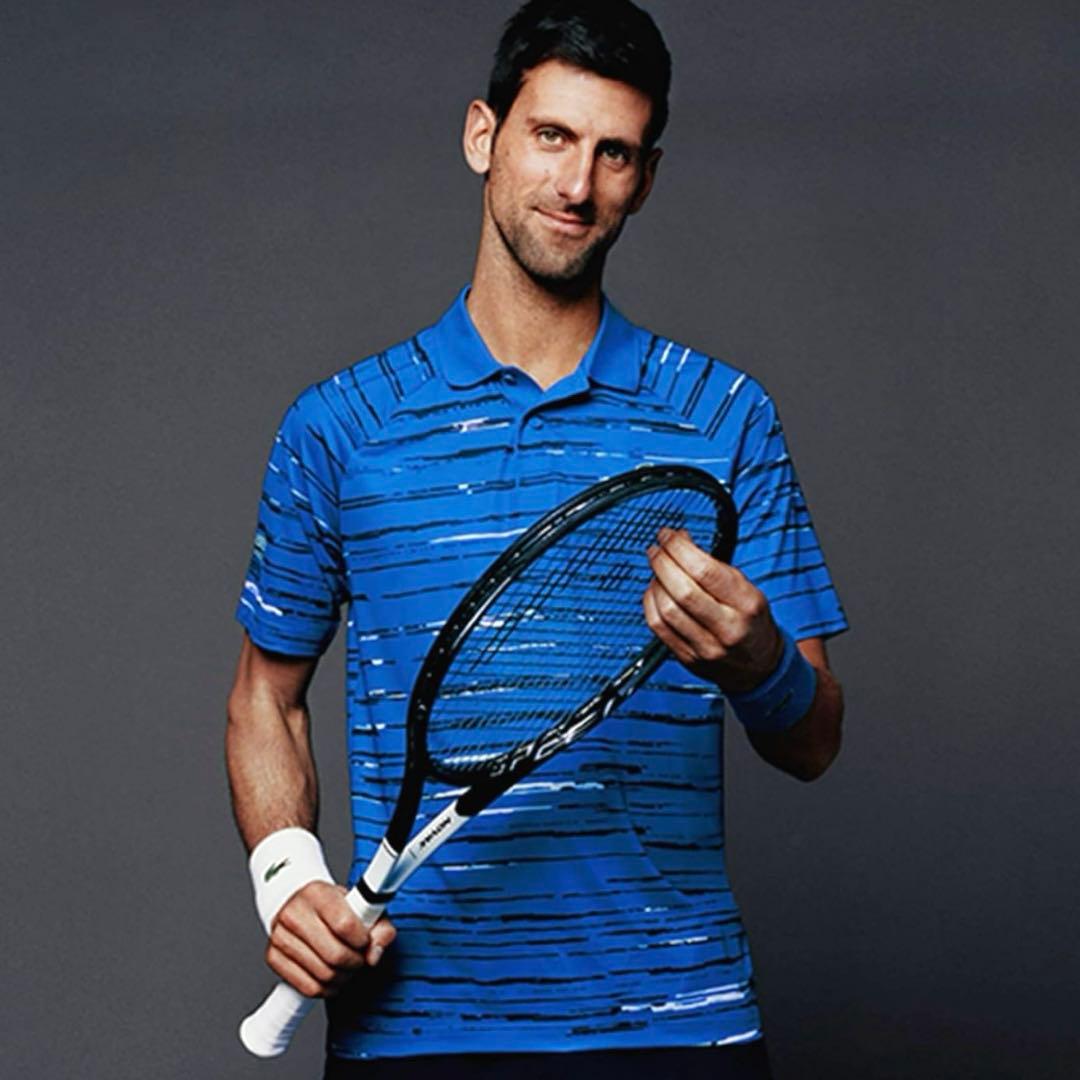ラコステ ノバク ジョコビッチ テニスウェア ポロシャツ 青 - メルカリ
