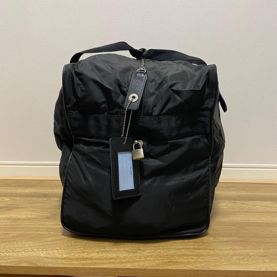 《美品》PRADA（プラダ）ナイロン×レザー ボストンバッグ ブラック 黒