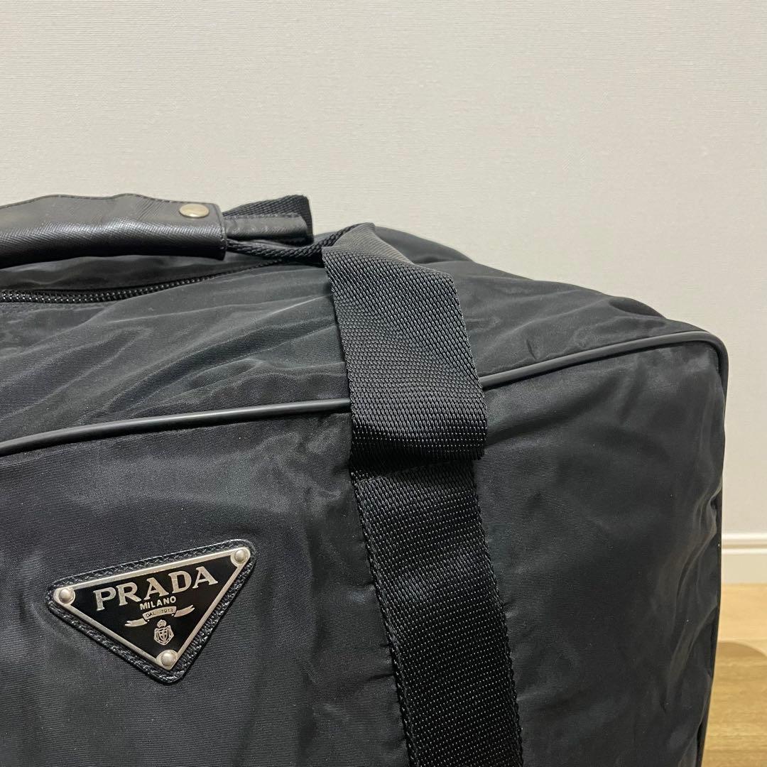 《美品》PRADA（プラダ）ナイロン×レザー ボストンバッグ ブラック 黒
