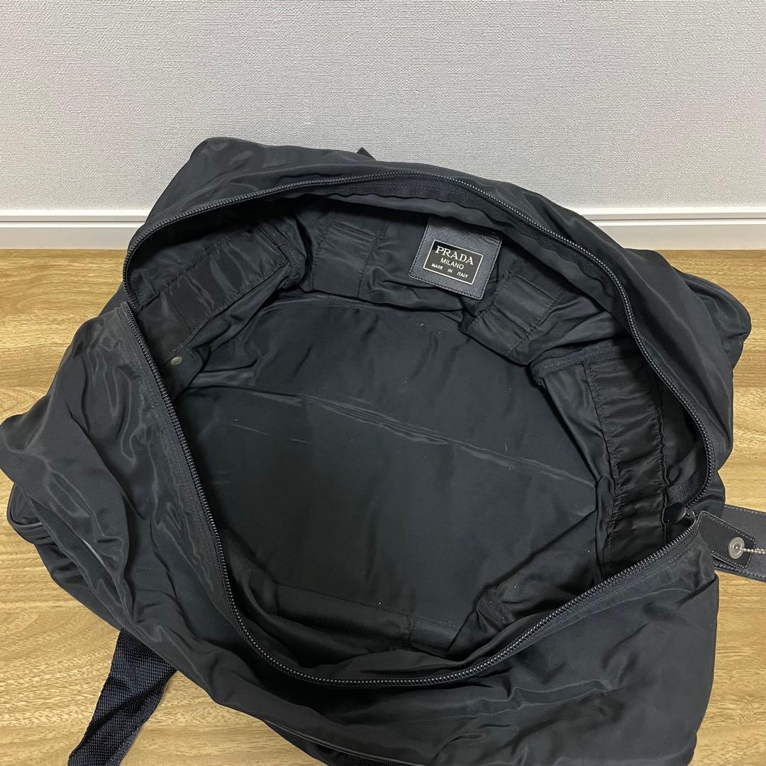 《美品》PRADA（プラダ）ナイロン×レザー ボストンバッグ ブラック 黒