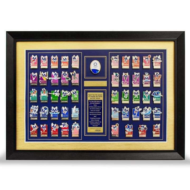 完売品】東京オリンピック限定額縁ピンバッジセット シリアルナンバー