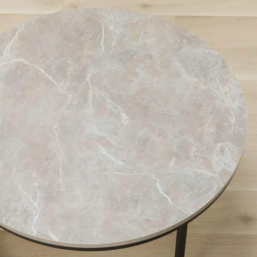 ニトリ ローテーブル セラミック ラウンドテーブル 大理石風 セット売