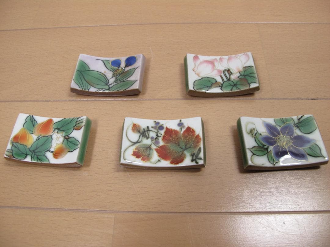 陶あん京焼清水焼 伝統工芸色絵付け 箸置き 5個セット - メルカリ