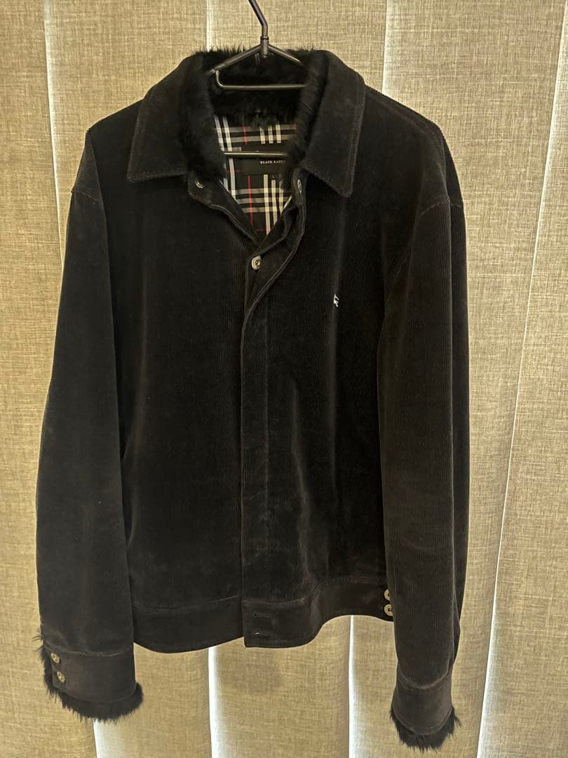 BURBERRY BLACK LABEL ラビットファー コーデュロイジャケット - メルカリ