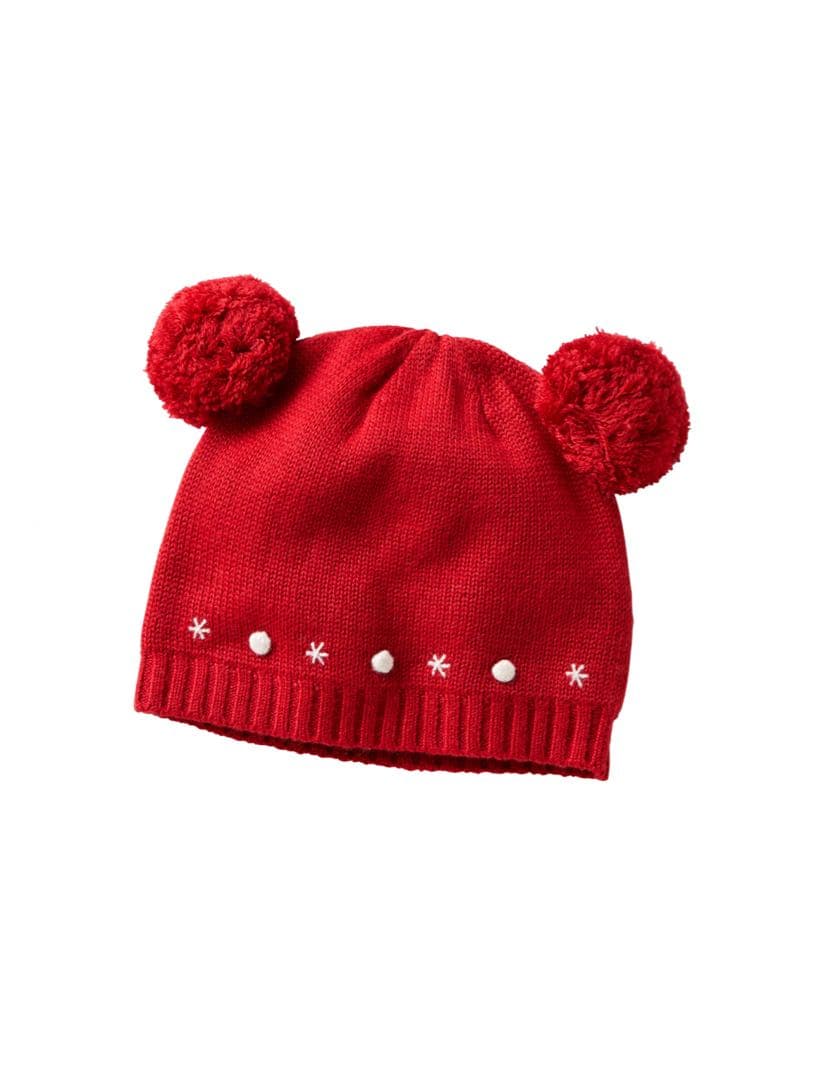 新品未使用 ファミリア familiar クマ耳付きニット帽 赤 ファミちゃん