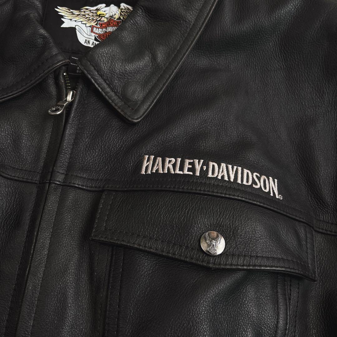 希少サイズ✨Harley-Davidson レザージャケット 刺繍 ライダース