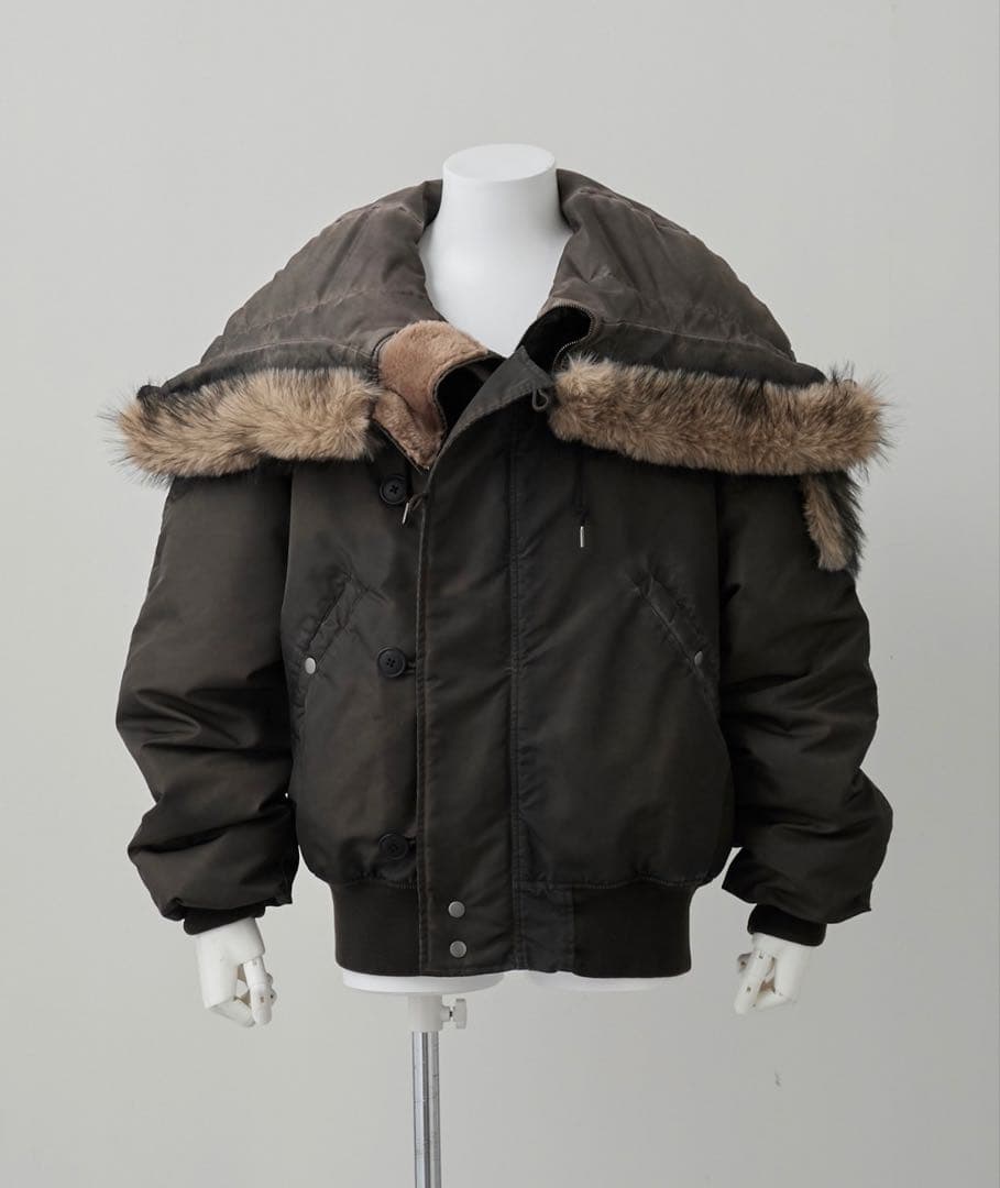 GRANCY ファーポケットデザインフェードN2Bジャケット ブラウン M