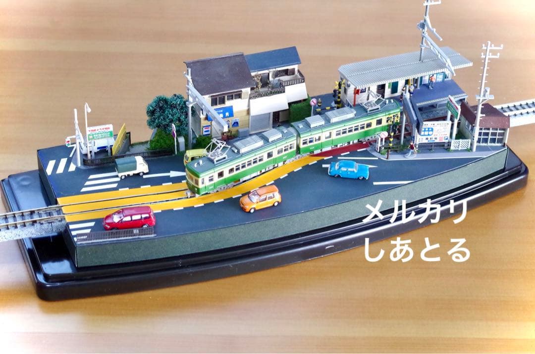 江ノ電 腰越駅 鉄道ジオラマ展示台 Nゲージ 鉄コレ 鉄道模型 ジオコレ